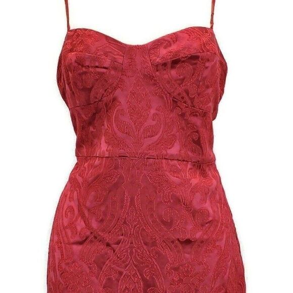 Free People Pink Satin Jacquard Slip Dress 6 Small‎ - Picture 4 of 8